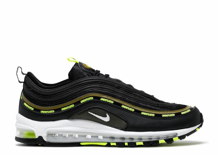 Nike Air Max 97 Undefeated Black Volt (WORN) Nike athletic shoes with flyknit design