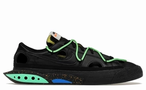 Nike Blazer Low Off-White Black Electro Green Nike athletic shoes with flyknit design