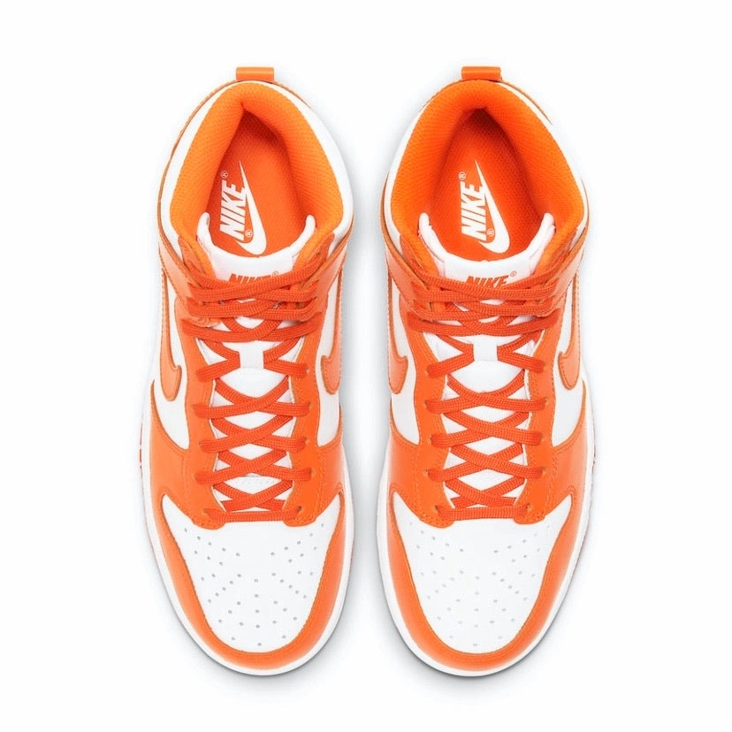 Nike Dunk Hi Retro Syracuse White Orange Blaze White Modern Sneakers
