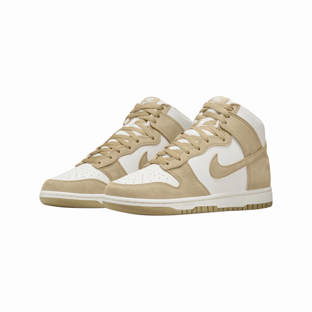 Nike Dunk High Tan Suede White Modern Sneakers
