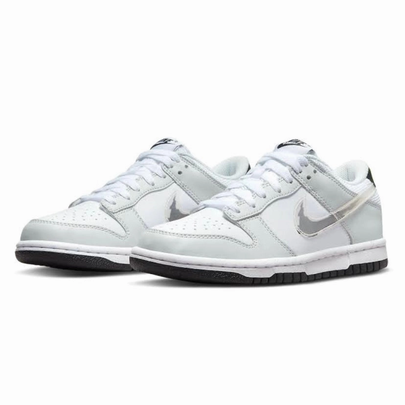 Nike Dunk Low GS Glitch Swoosh Photon Grey Modern Sneakers