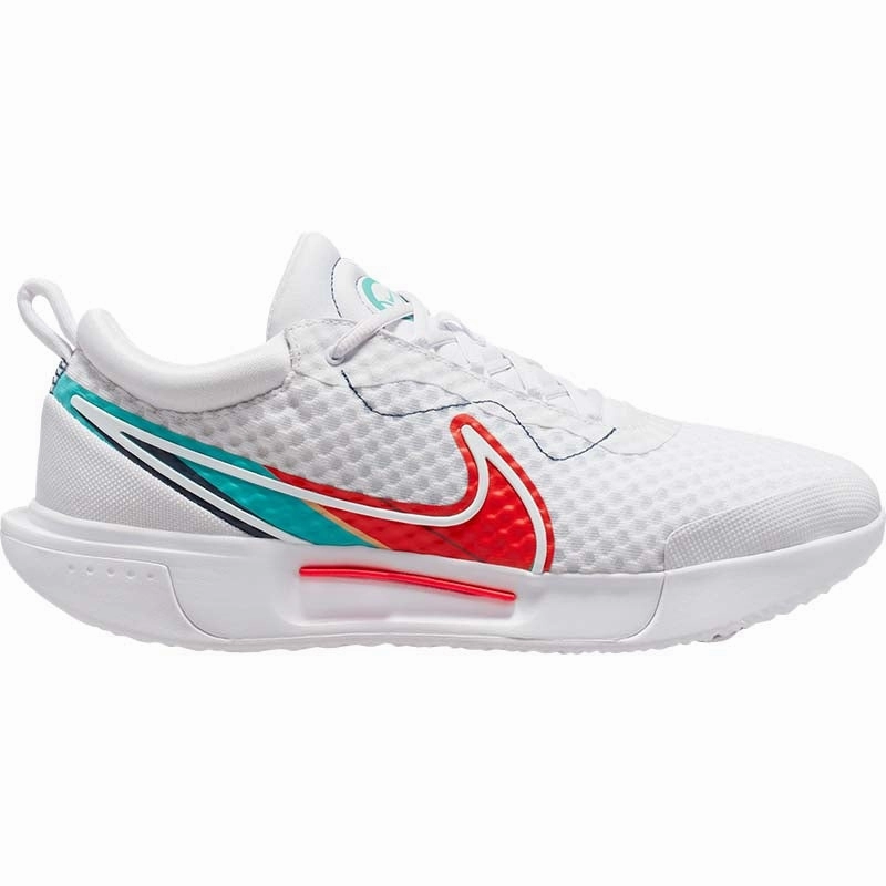 Nike Men's Zoom Pro Tennis Shoes White and Washed Teal