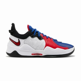 Nike PG 5 Team USA White Rush Blue University Red Nike casual sneakers with modern design