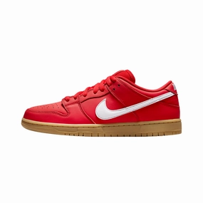 Nike SB Dunk Low University Red White Gum Light Brown Gym Red Nike casual sneakers with modern design