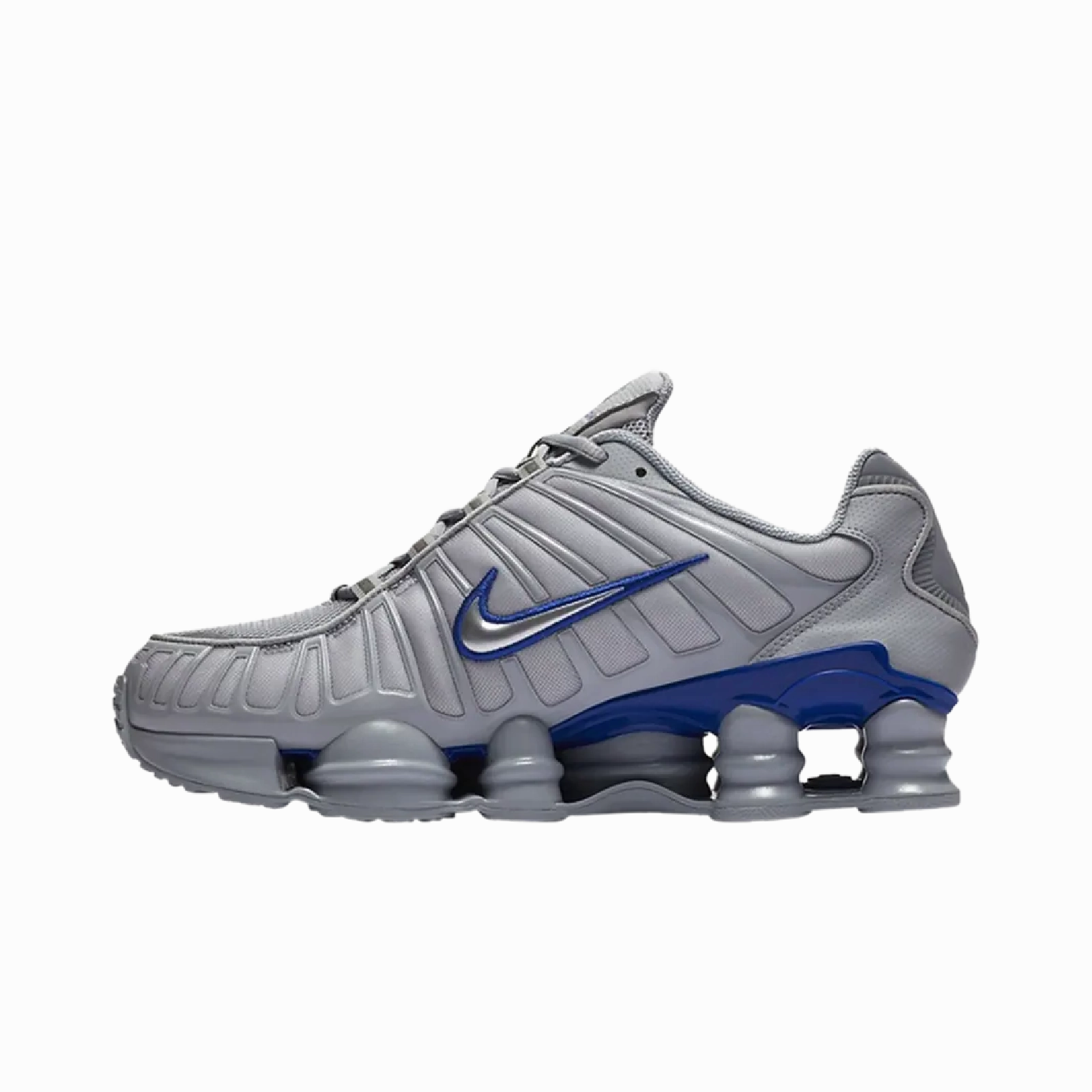 Nike Shox TL Wolf Grey Metallic Silver Blue Nike sporty look with timeless feel