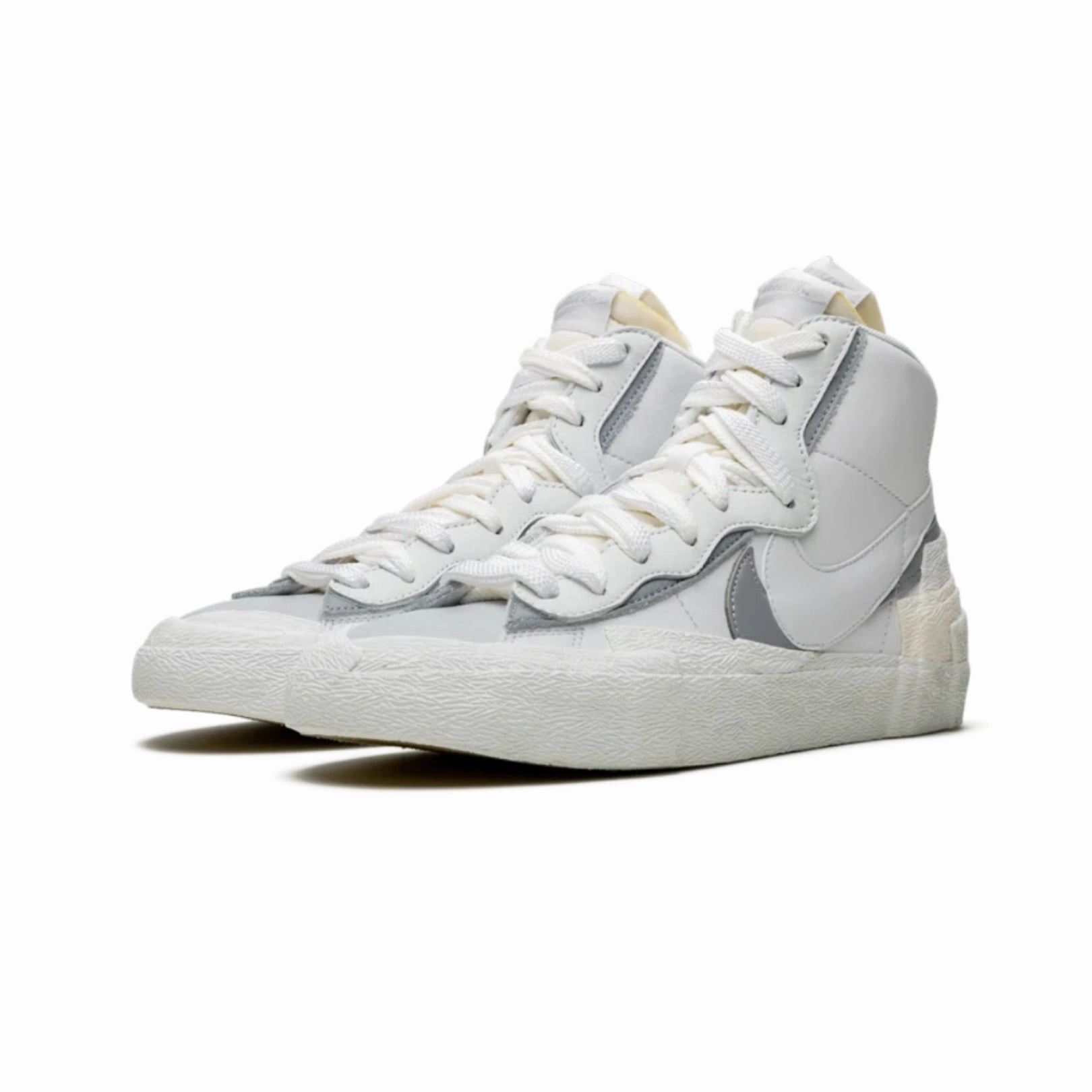 Nike X Sacai Blazer Mid White Wolf Grey Nike casual sneakers with modern design