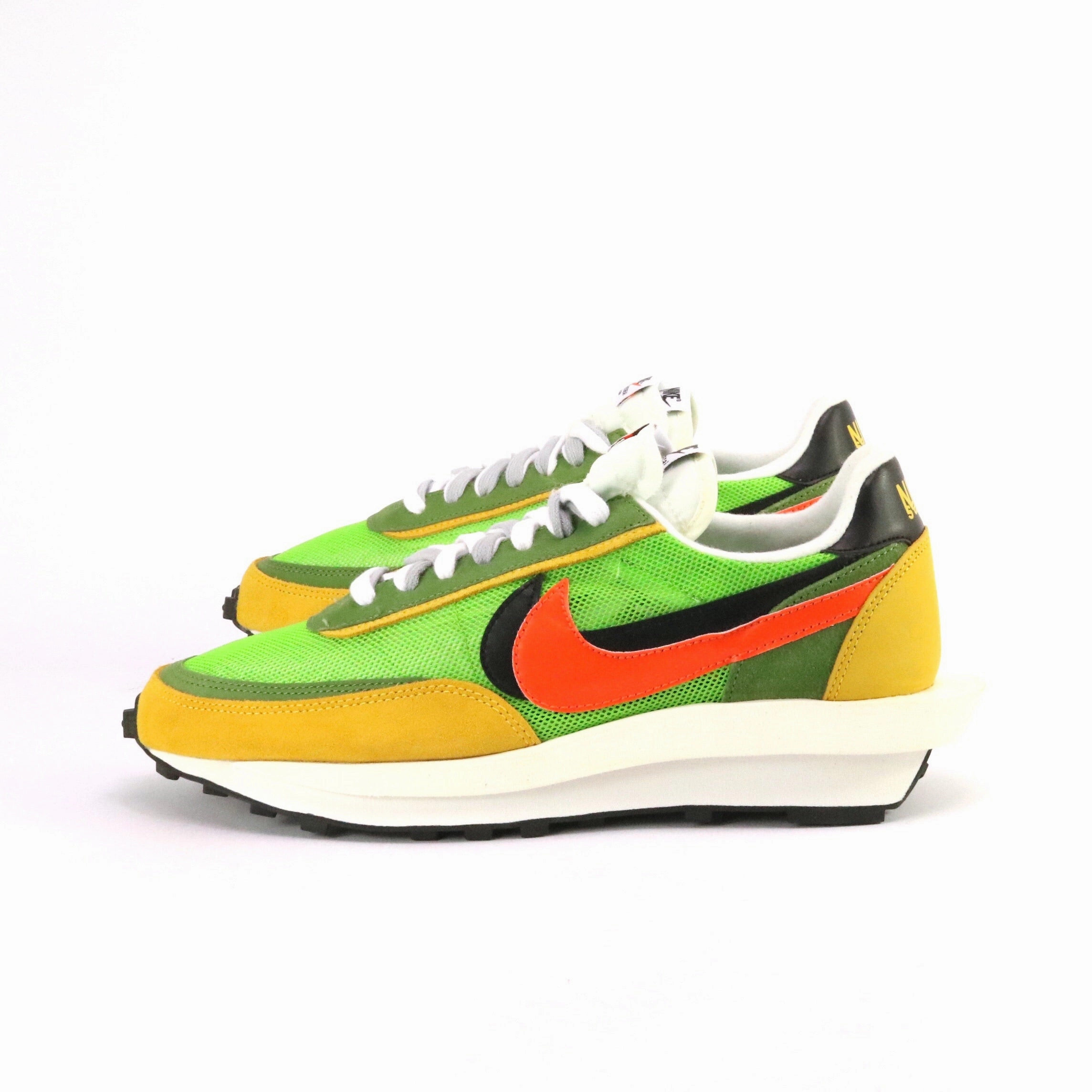 Nike x Sacai LD Waffle Green Gusto Safety Orange Nike casual sneakers with modern design