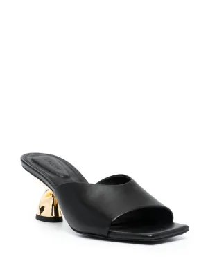 Nixxi Twist Slip On High Heel Sandals In Black