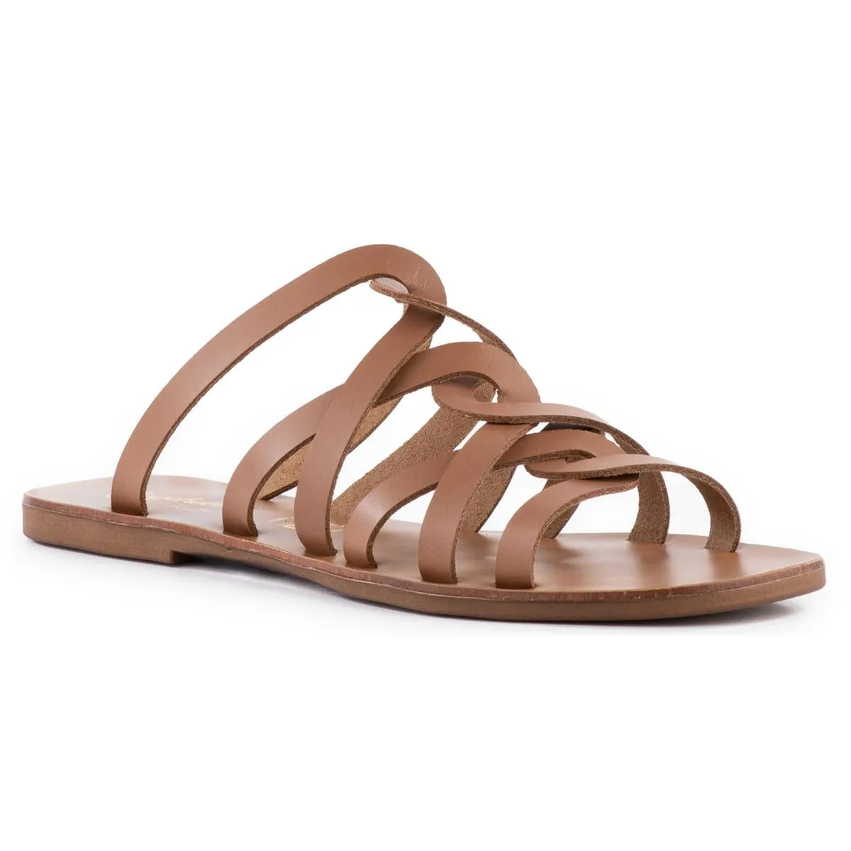 Off The Grid Womens Strappy Leather Slide Sandals