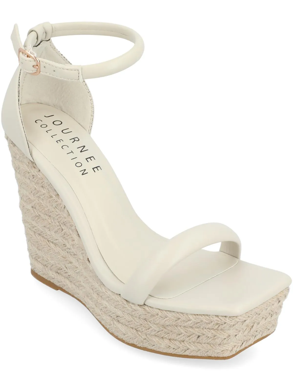Olesia Womens Faux Leather Ankle Strap Platform Sandals