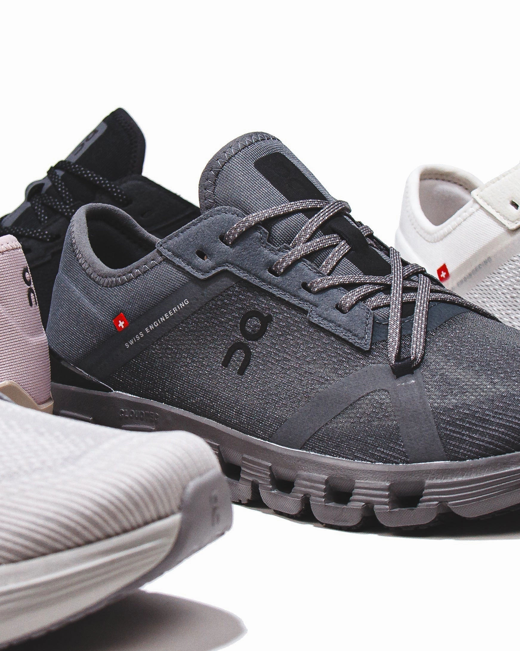 ON Women Cloud X 4 AD Black Asphalt Core 3WF10170397 On running shoe close-ups