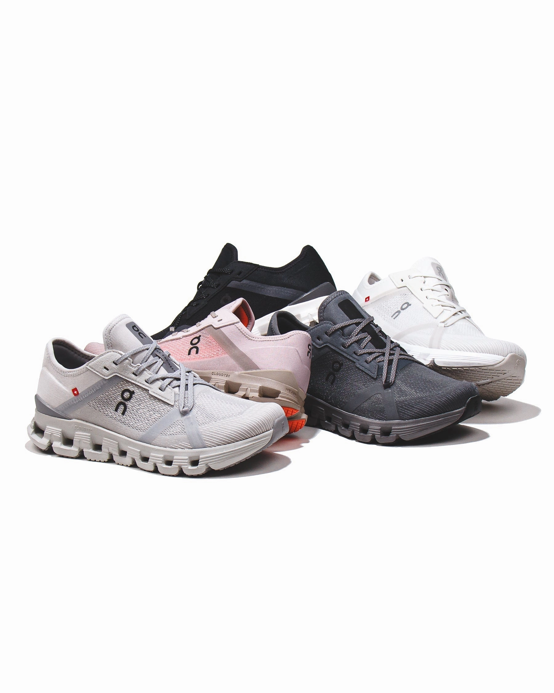 ON Women Cloud X 4 AD White Wolf Core 3WF10172852 On running shoe close-ups