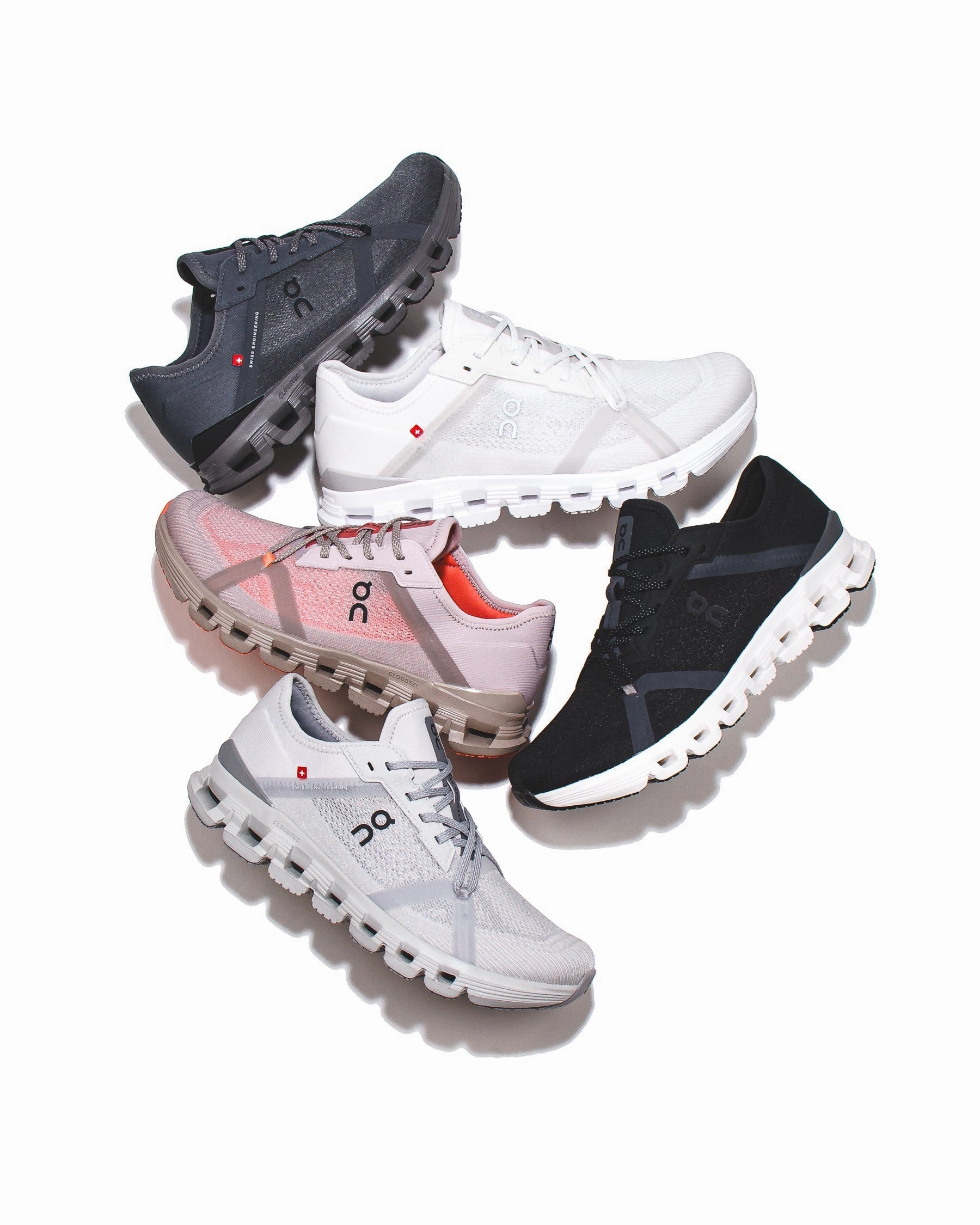 ON Women Cloud X 4 AD White Wolf Core 3WF10172852 On running shoe close-ups