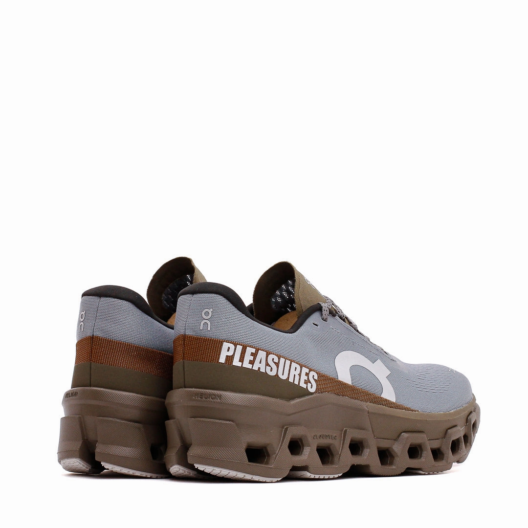 ON x Pleasures x The Loop Men Cloudmonster 2 PLS-TL Mist Olive 3MF10493192 On running shoe close-ups