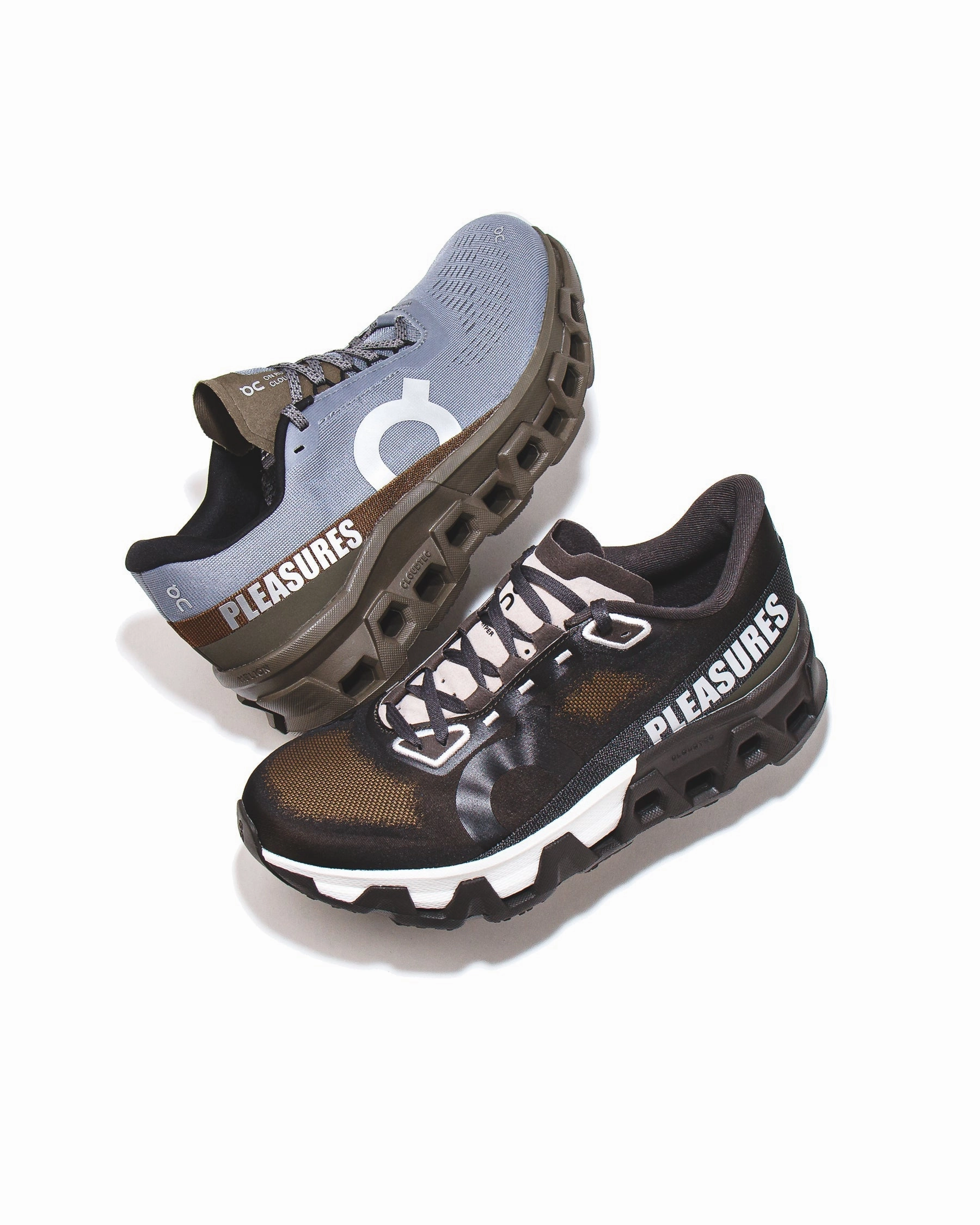 ON x Pleasures x The Loop Men Cloudmonster 2 PLS-TL Mist Olive 3MF10493192 On running shoe close-ups