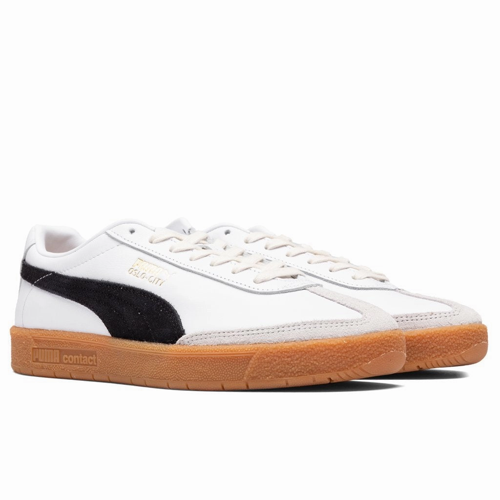 Oslo City OG - White/Black/Gum Puma Stripe Logo Trainers
