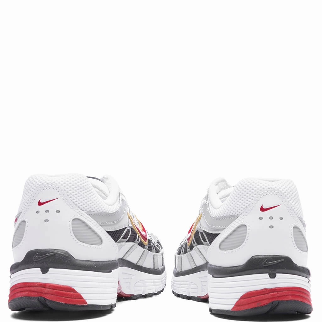P-6000 - White/Varsity Red/ Metallic Platinum Nike Retro Lifestyle Shoes