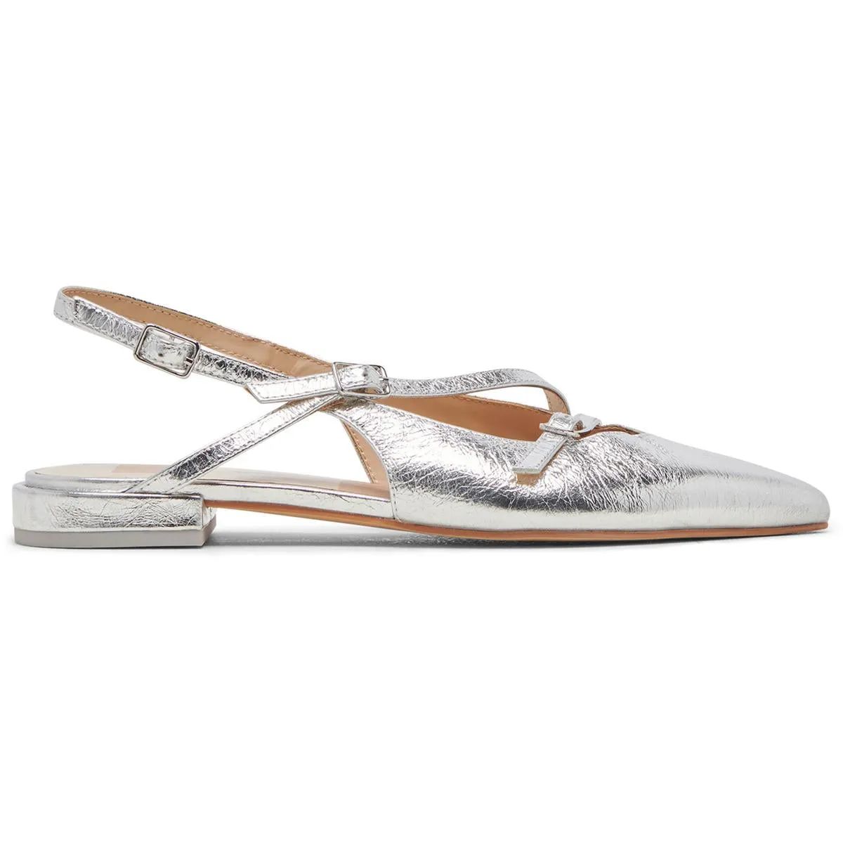 PAMLA Womens Leather Strappy Slingbacks