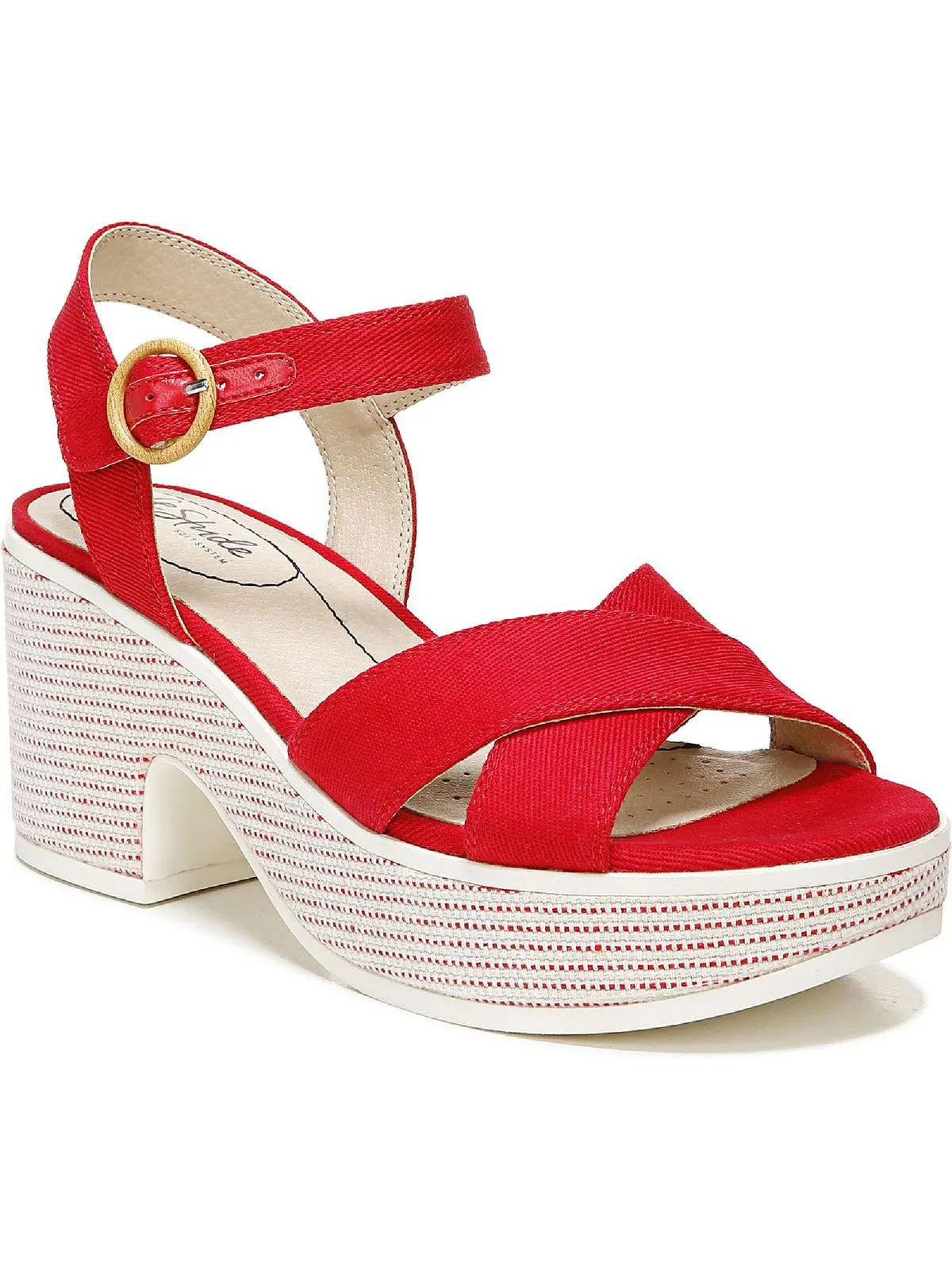 Peachy Womens Cushioned Footbed Ankle Strap Heels