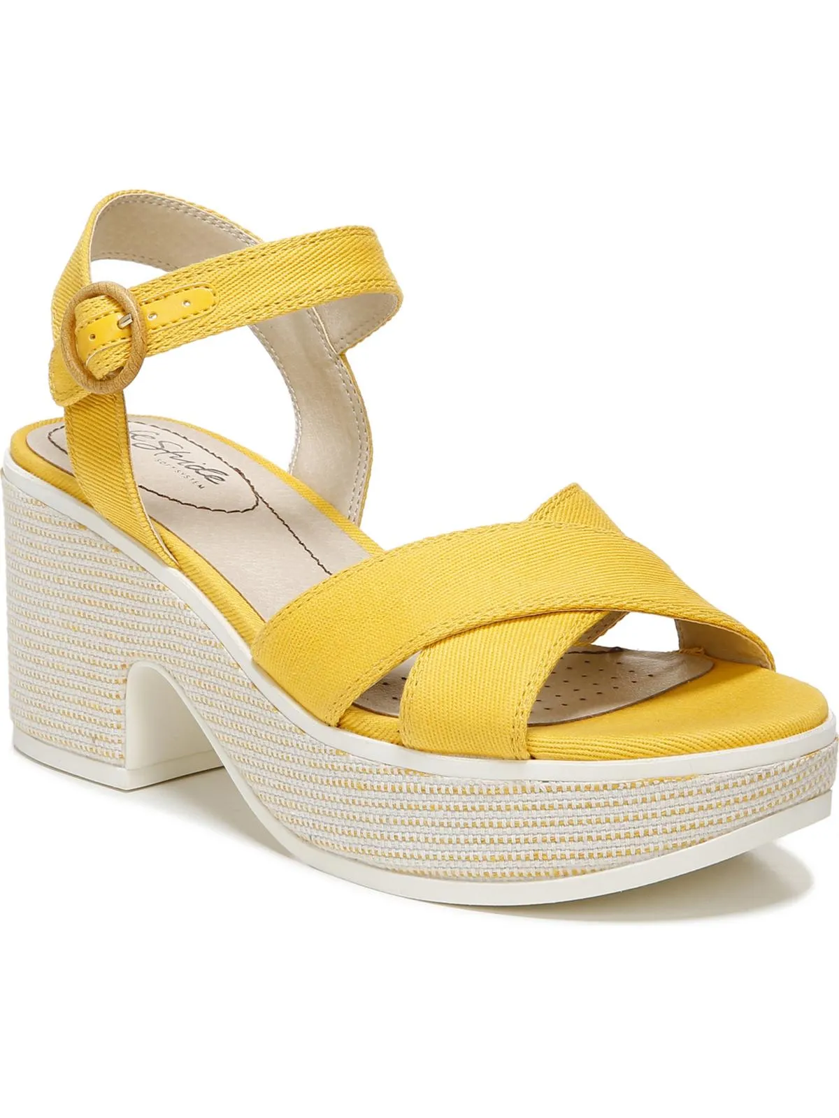 Peachy Womens Cushioned Footbed Ankle Strap Heels