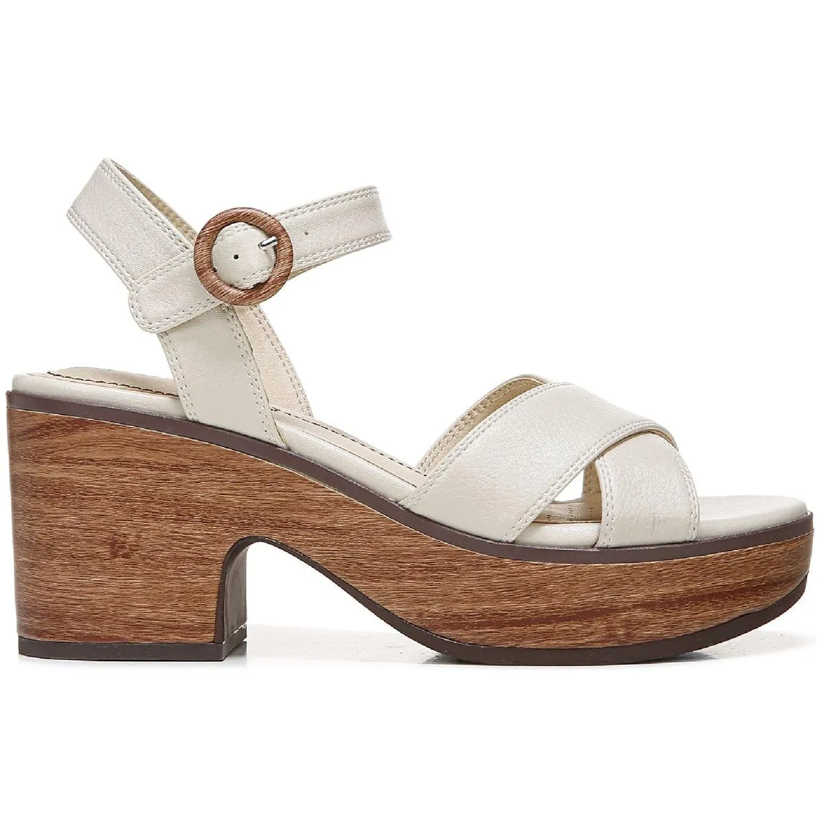Peachy Womens Cushioned Footbed Ankle Strap Heels