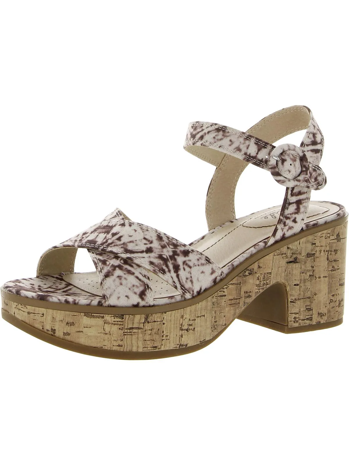 Peachy Womens Cushioned Footbed Ankle Strap Heels