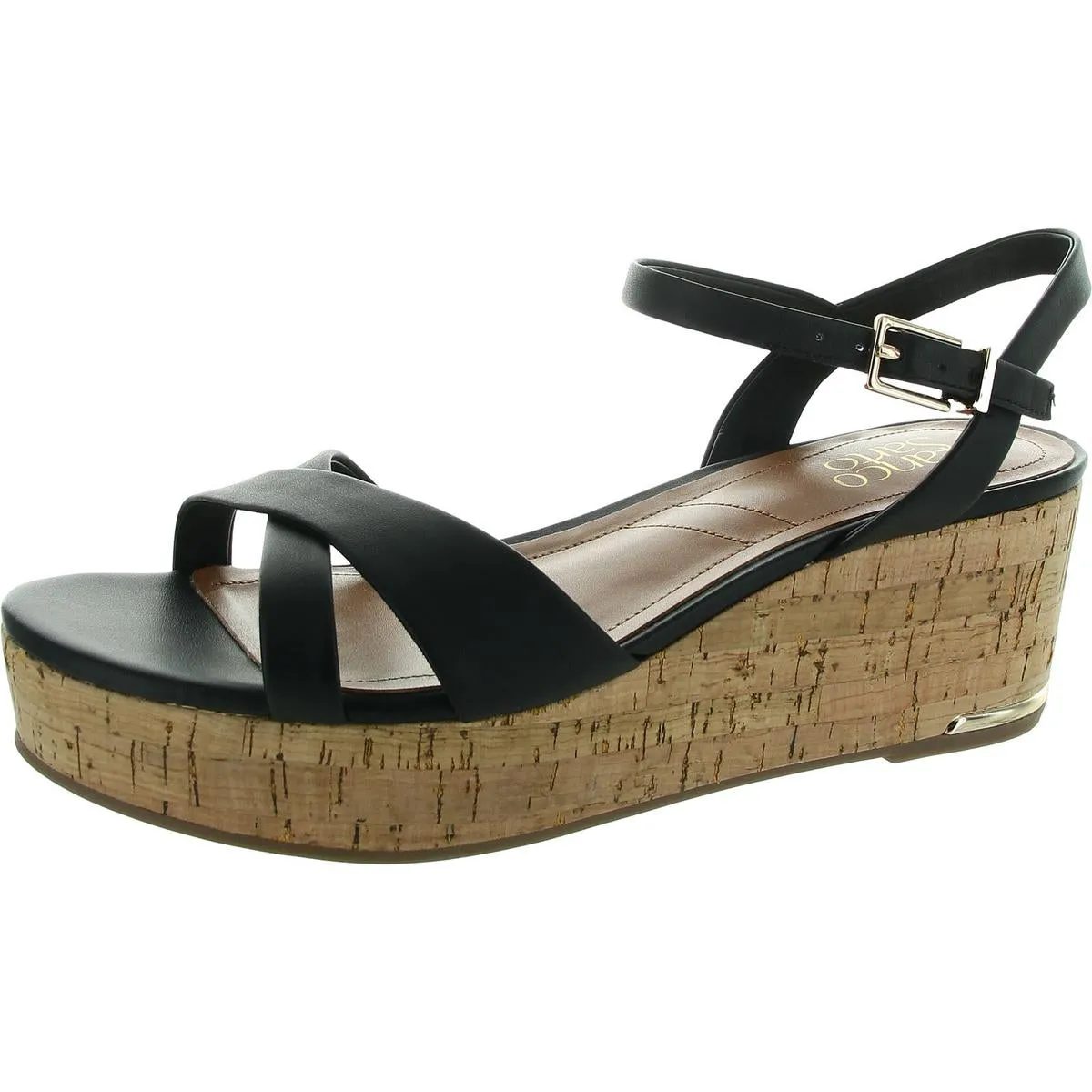 Pelma Womens Faux Leather Ankle Strap Platform Sandals