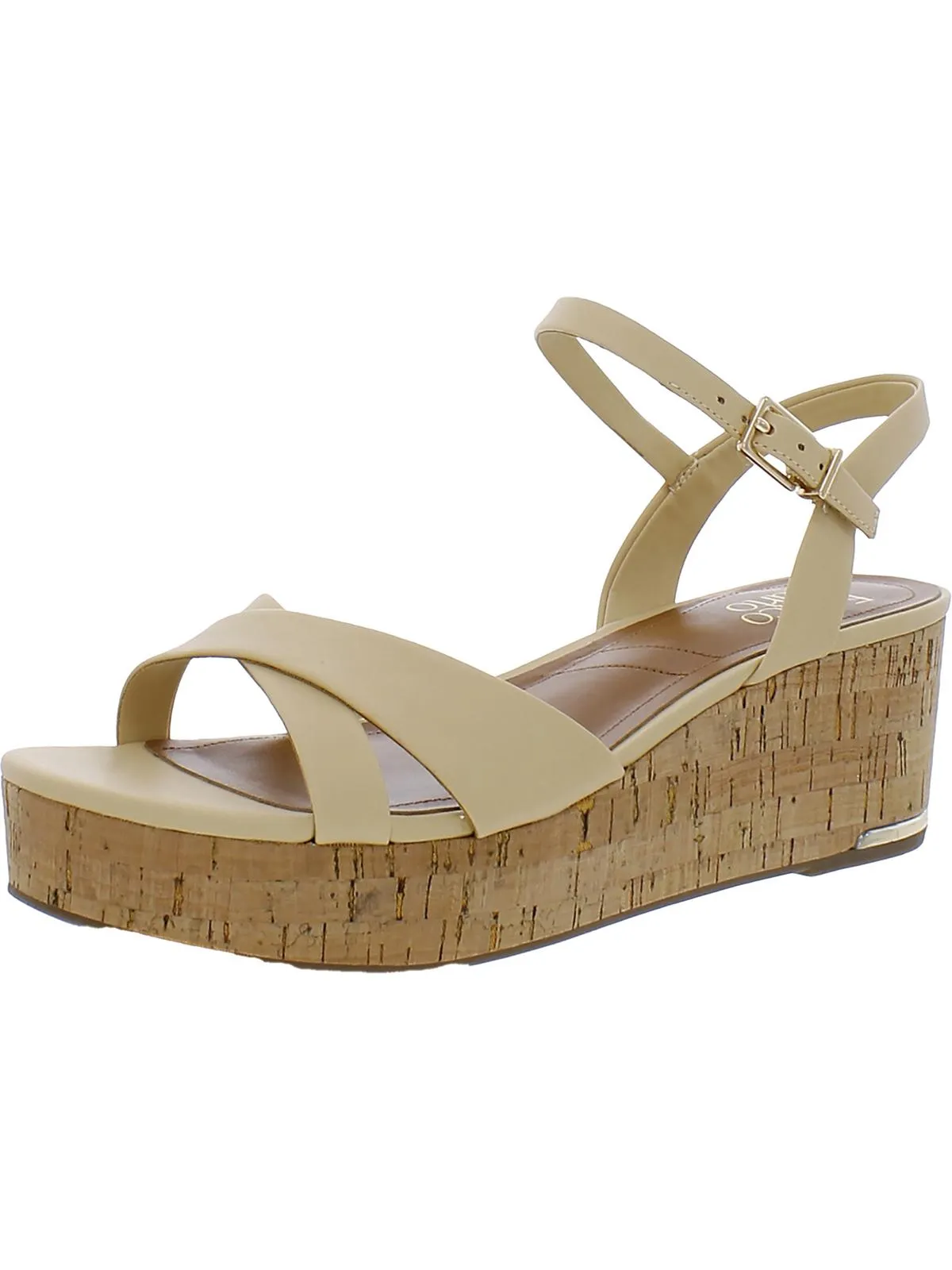 Pelma Womens Faux Leather Ankle Strap Platform Sandals