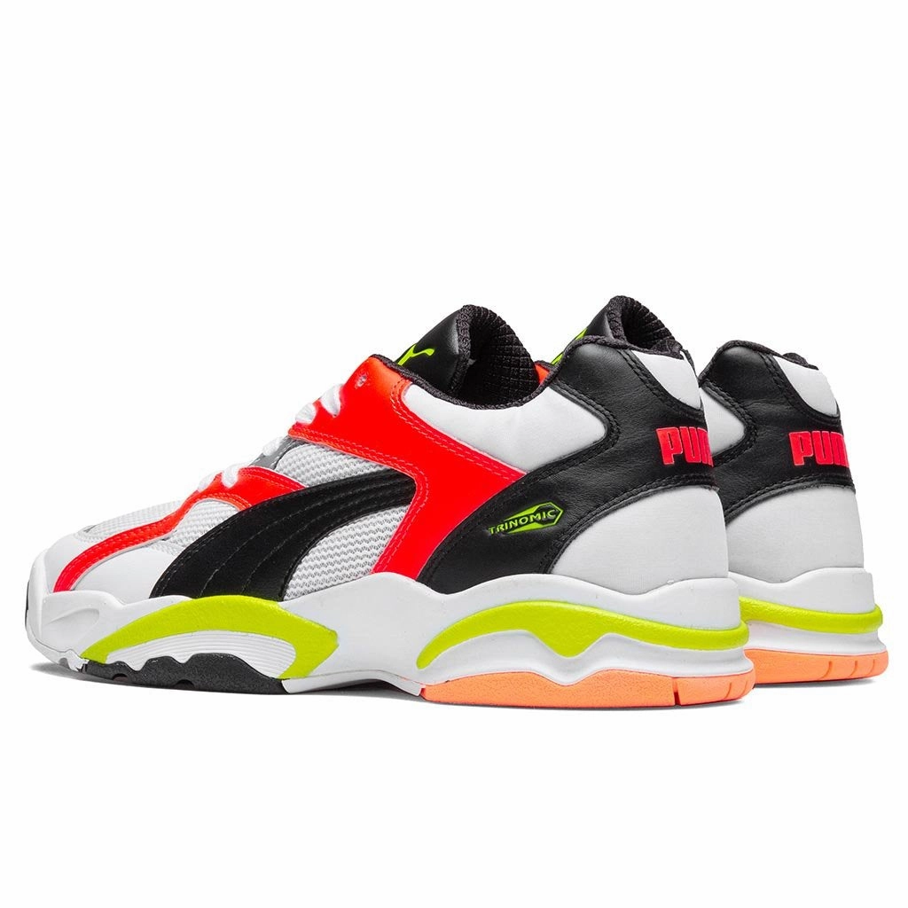 Performer Retro - White/Lave Blast/Yellow Alert Puma Stripe Logo Trainers