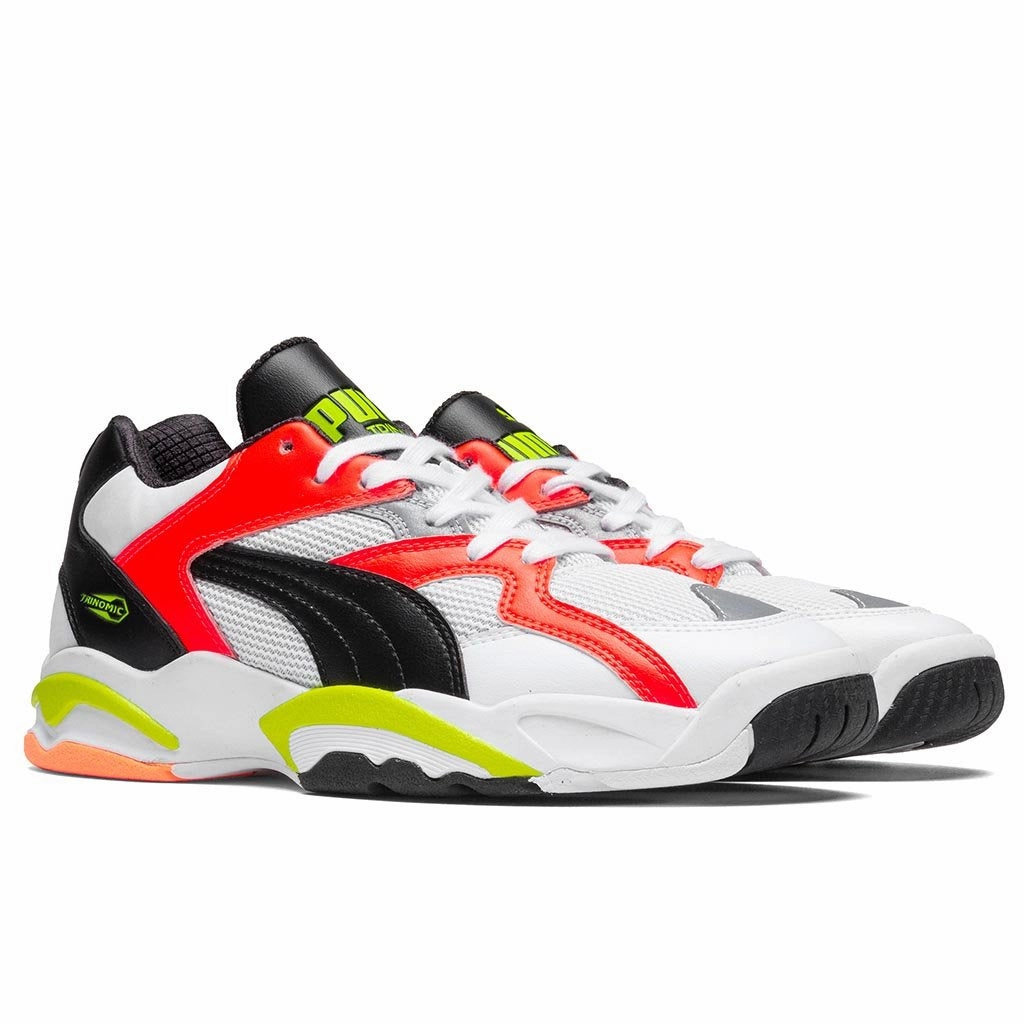 Performer Retro - White/Lave Blast/Yellow Alert Puma Stripe Logo Trainers