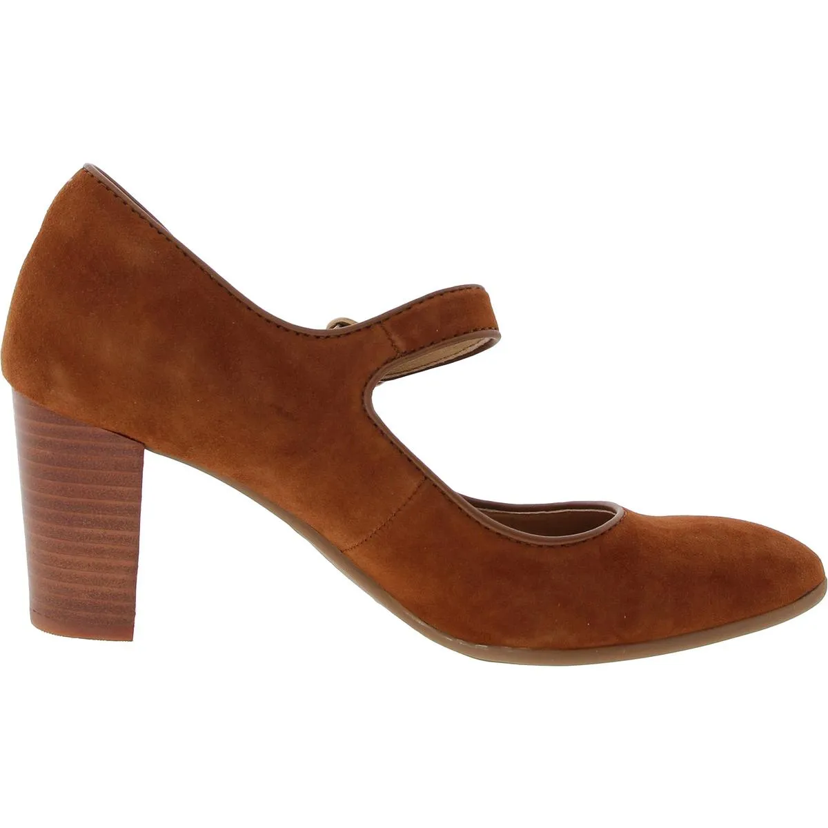 PETRA Womens Cushioned Footbed Suede Mary Jane Heels