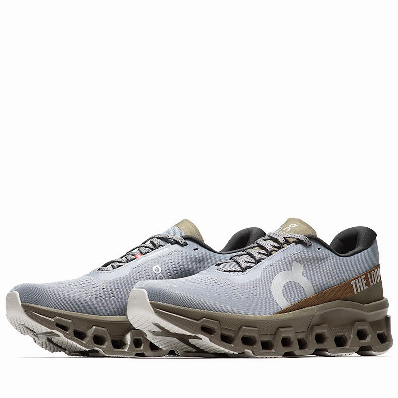 Pleasures x The Loop x On Cloudmonster 2 - Mist/Olive On versatile athletic shoe designs