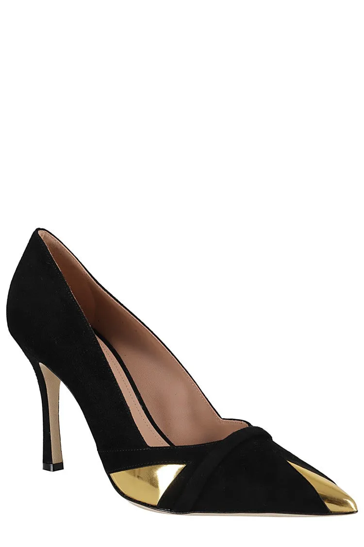 Pointed Black Suede Pumps