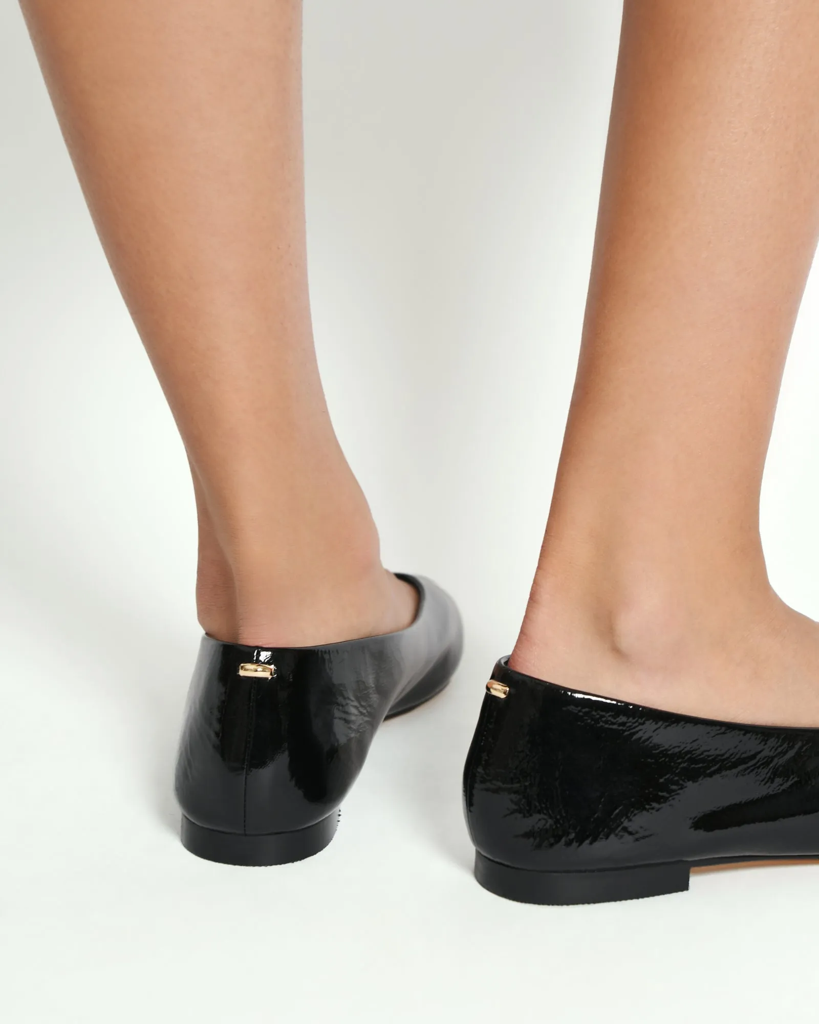 POSIE CASUAL FLATS BLACK CRINKLE PATENT