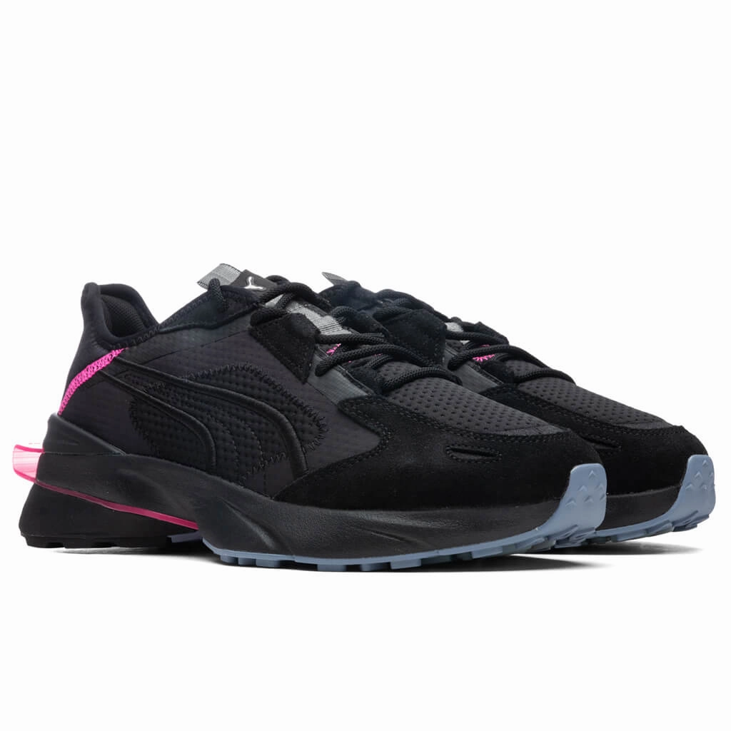 Powerframe OP-1 Cyber - Black/Aged Silver/ Pink Puma Suede Street Sneakers