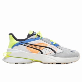 Powerframe OP-1 Tech Abstract - Nimbus Cloud/Yellow Alert Puma shoes with suede and modern shape
