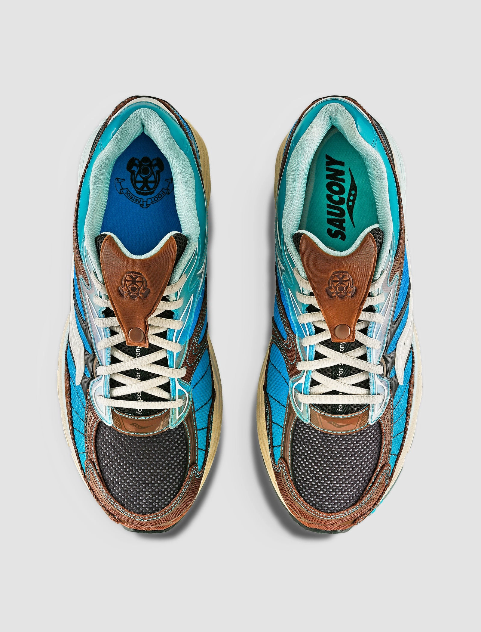 PROGRID OMNI 9 X FOOT PATROL "BLUE/BROWN" Saucony Running Styles