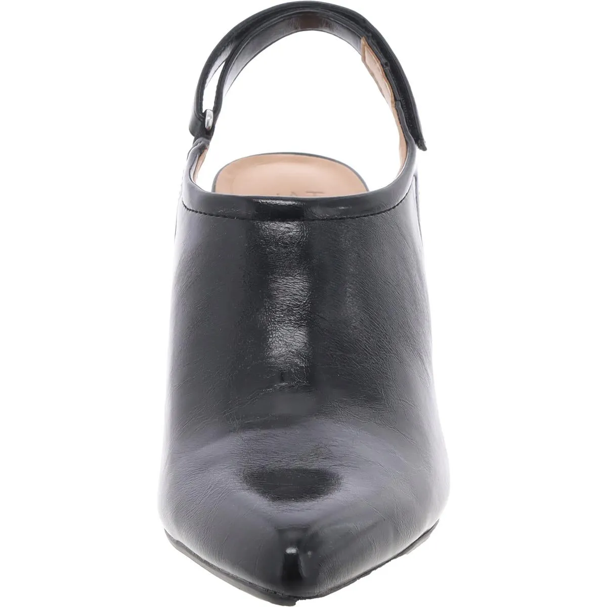 Prompt Womens Block Heel Faux Leather Slingback Heels