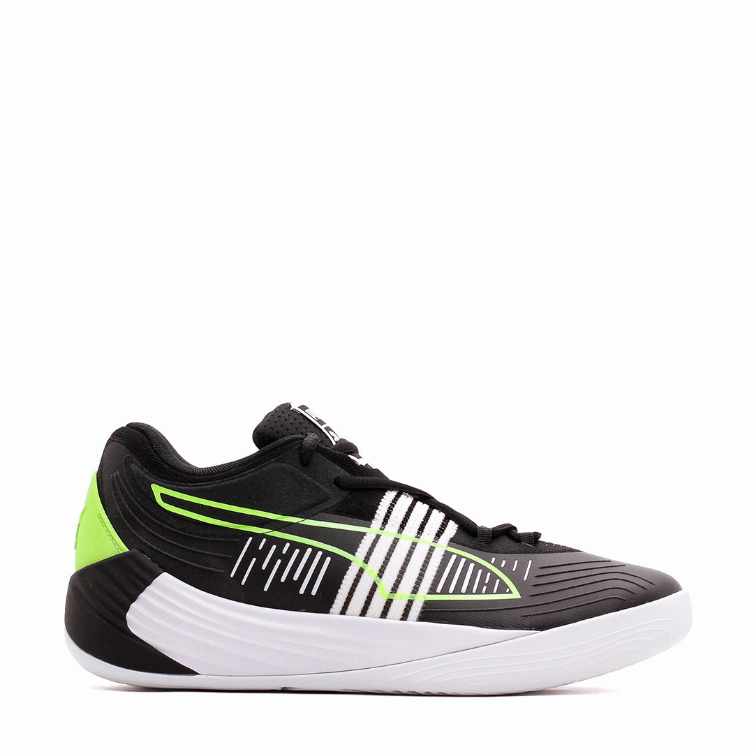 Puma Basketball Men Fusion Nitro Black Green Glare 195587-01 Puma performance shoe models