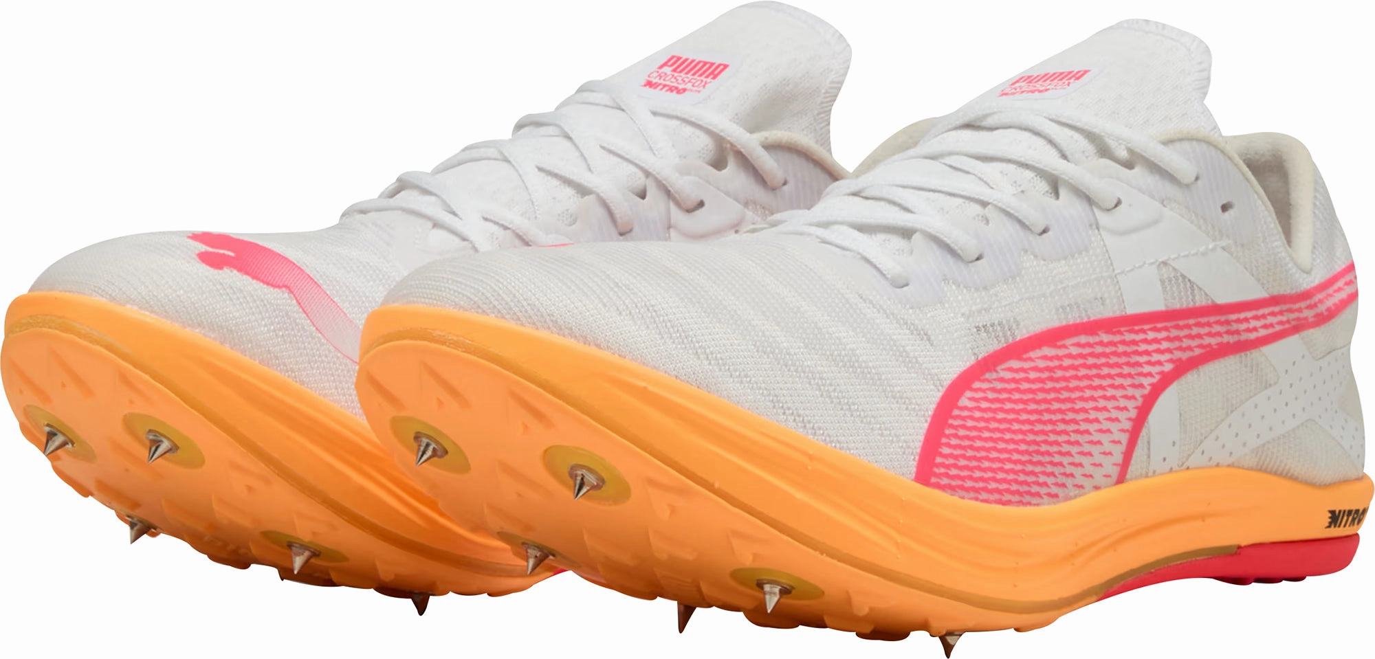 Puma Crossfox Nitro Elite Cross Country Running Spikes - White Performance Fit Sneakers