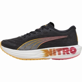 Puma Deviate Nitro 2 Womens Running Shoes - Black Puma sport shoes with bold branding