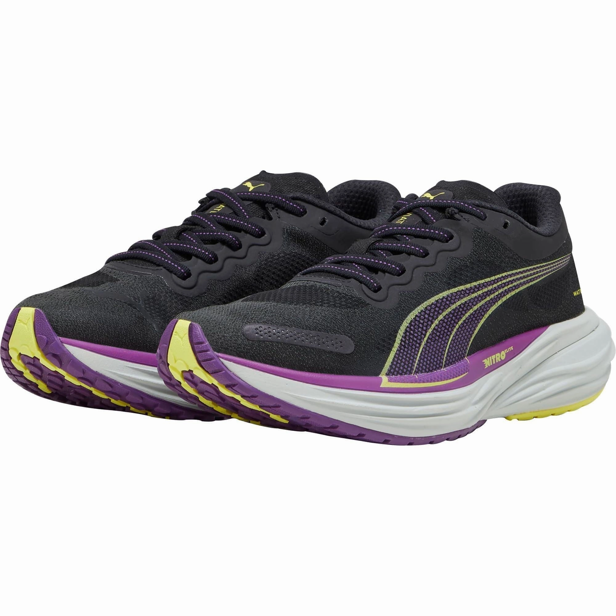 Puma Deviate Nitro 2 WTRepel Womens Running Shoes - Black Bold Sneakers