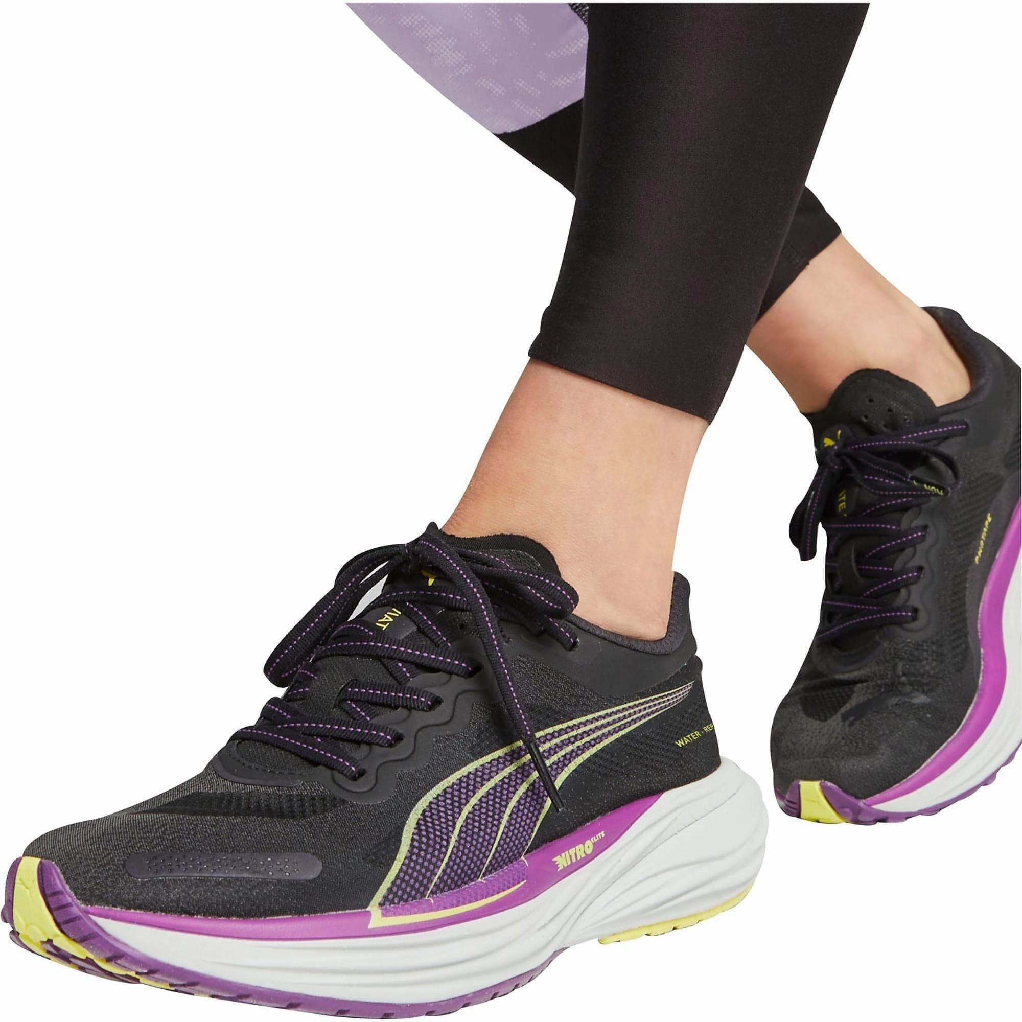 Puma Deviate Nitro 2 WTRepel Womens Running Shoes - Black Bold Sneakers