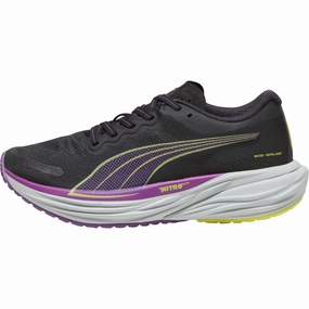 Puma Deviate Nitro 2 WTRepel Womens Running Shoes - Black Puma sport shoes with bold branding