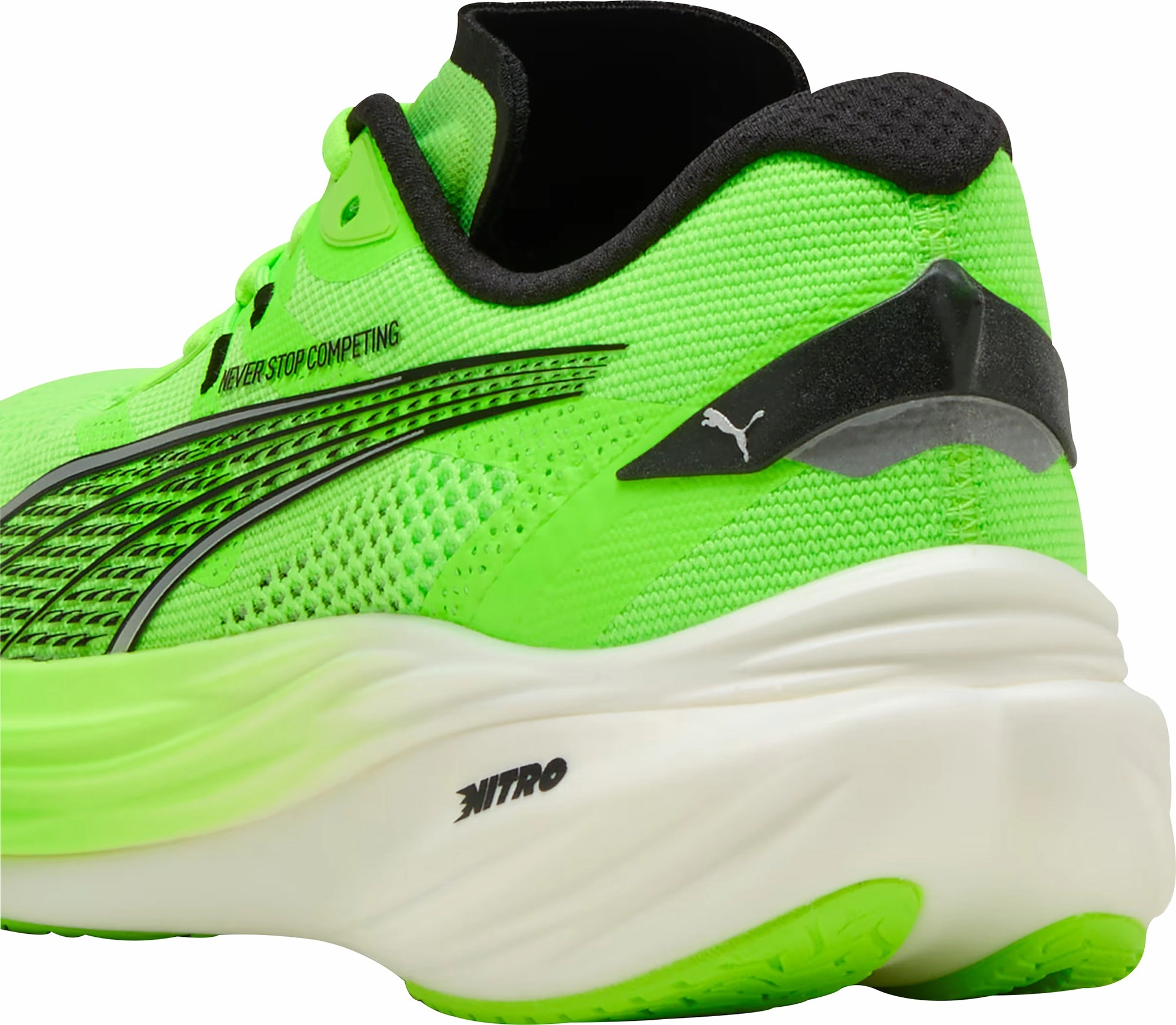 Puma Deviate Nitro 3 HYROX Mens Running Shoes - Green Cozy Footwear