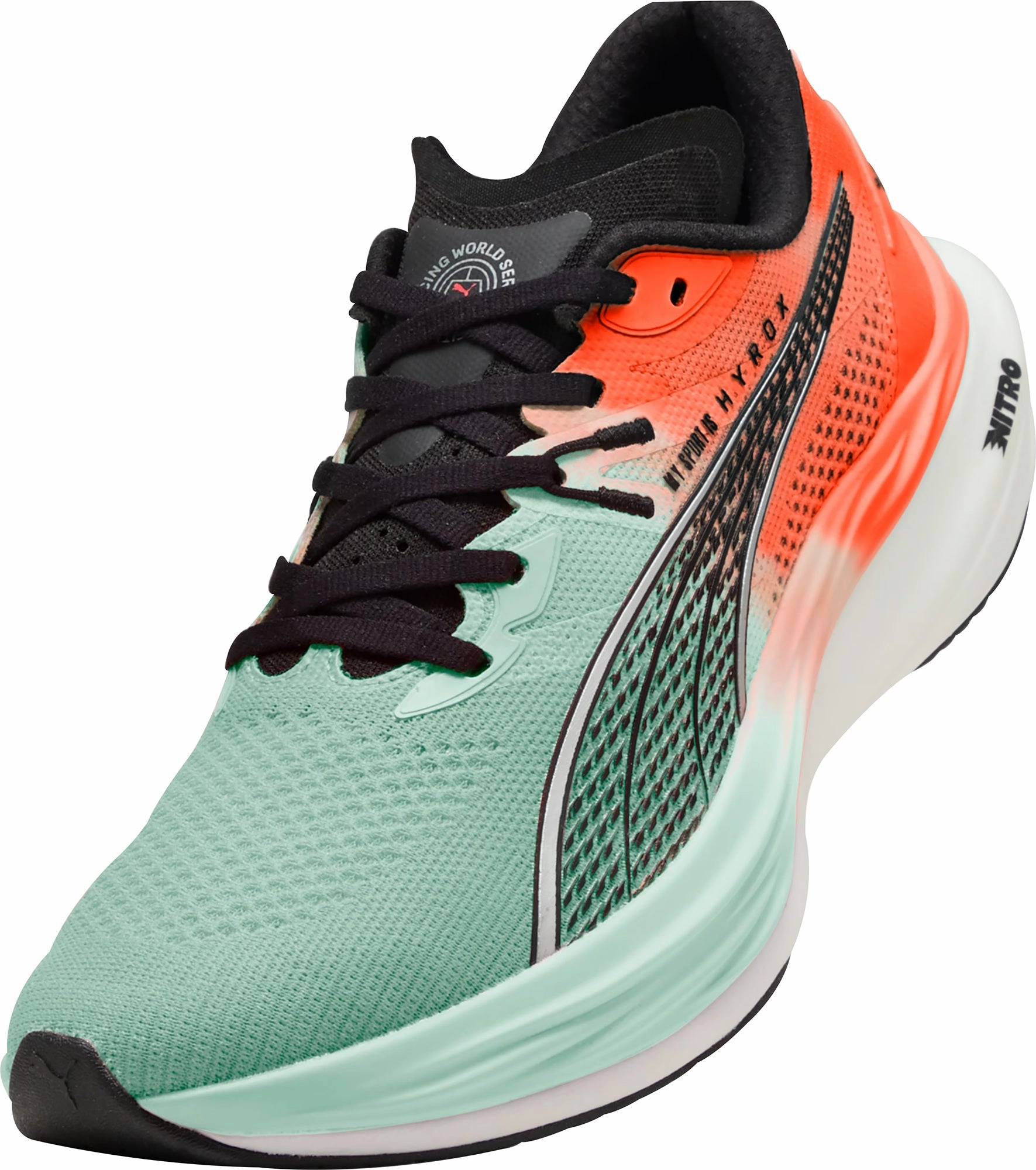 Puma Deviate Nitro 3 HYROX Womens Running Shoes - Green Cozy Footwear