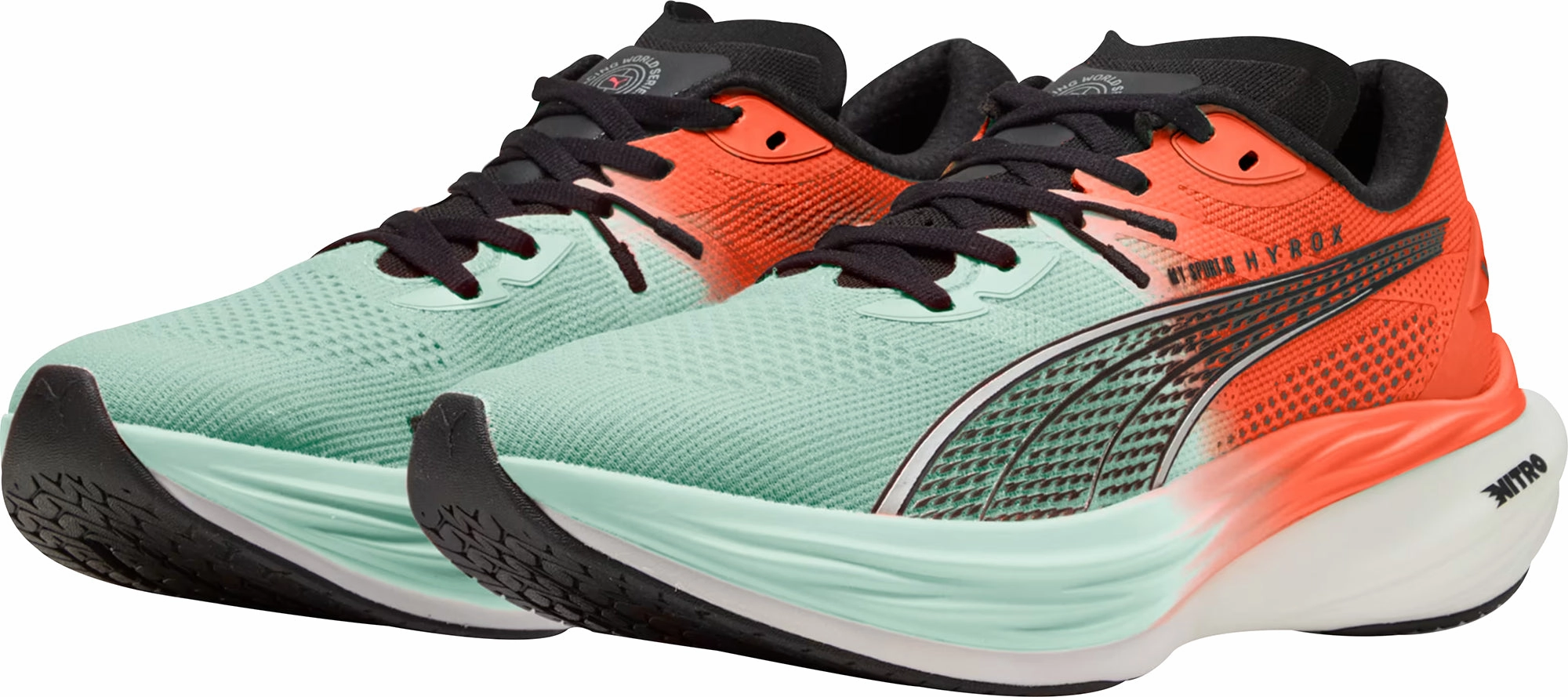 Puma Deviate Nitro 3 HYROX Womens Running Shoes - Green Cozy Footwear