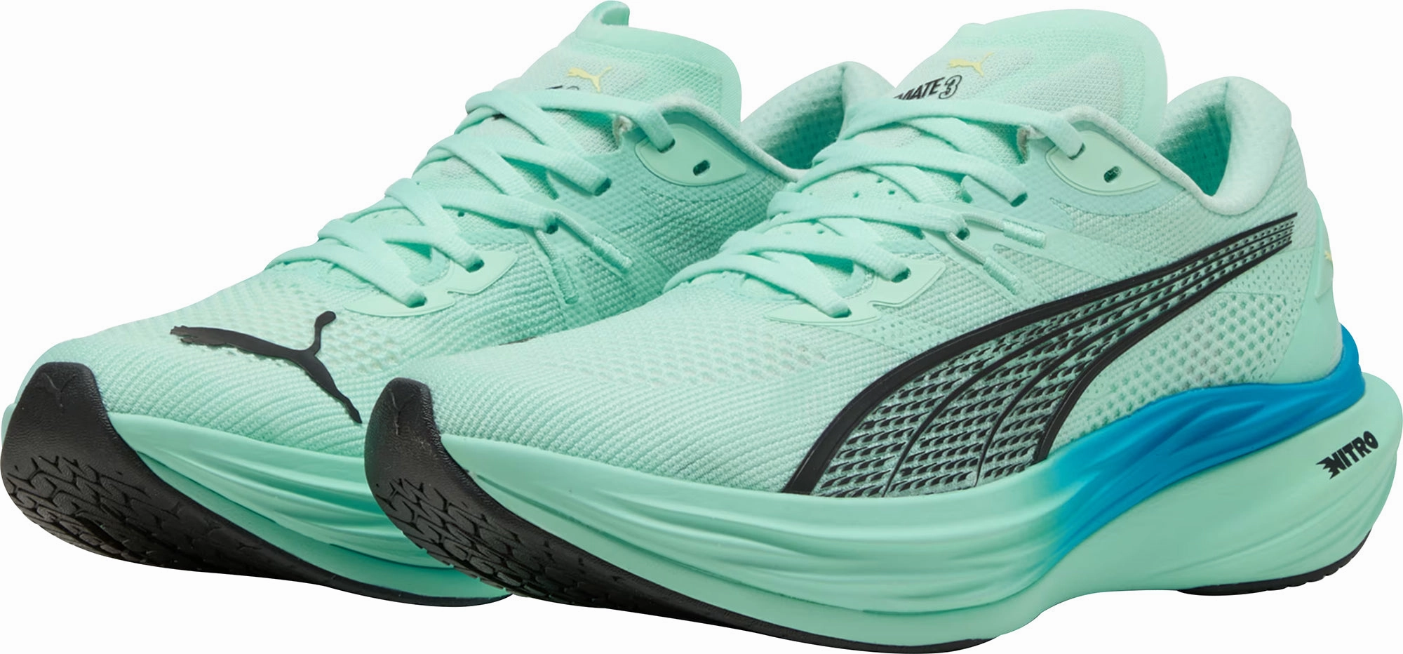 Puma Deviate Nitro 3 Mens Running Shoes - Green Performance Fit Sneakers