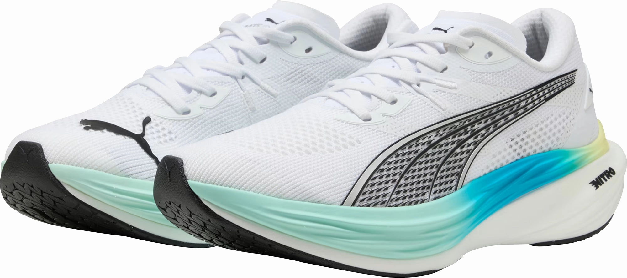 Puma Deviate Nitro 3 Mens Running Shoes - White Cozy Footwear