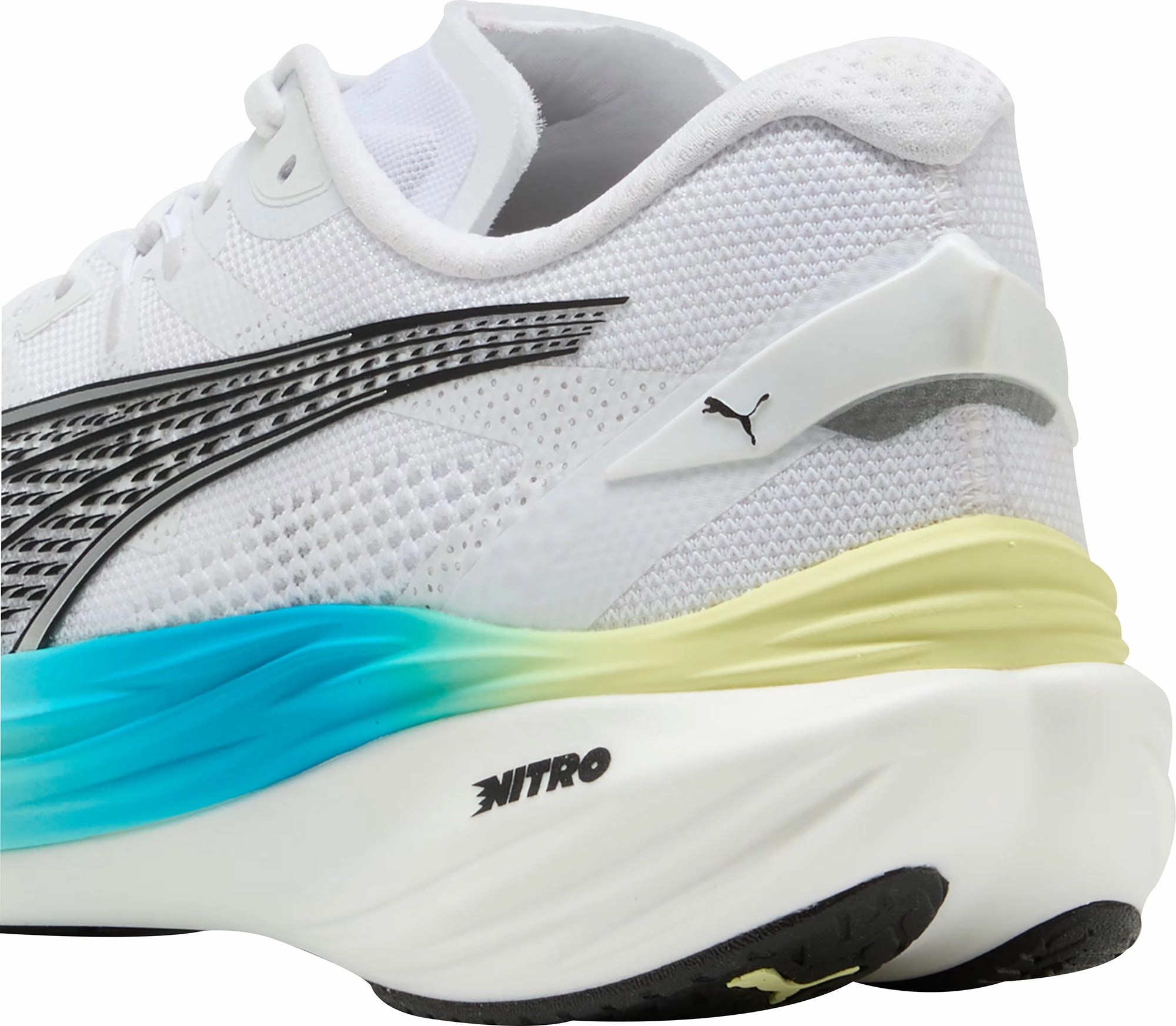 Puma Deviate Nitro 3 Mens Running Shoes - White Performance Fit Sneakers